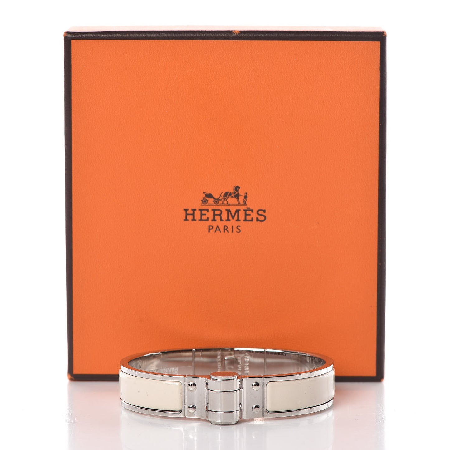 Enamel Charniere Uni Narrow Hinged Bracelet S Pannacotta