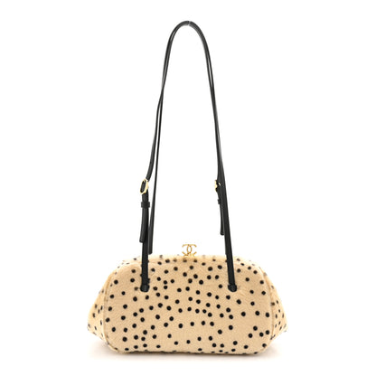 Chanel Pony Hair Cheetah Print Pretty CC Clutch With Strap Light Beige Black 1 of 11