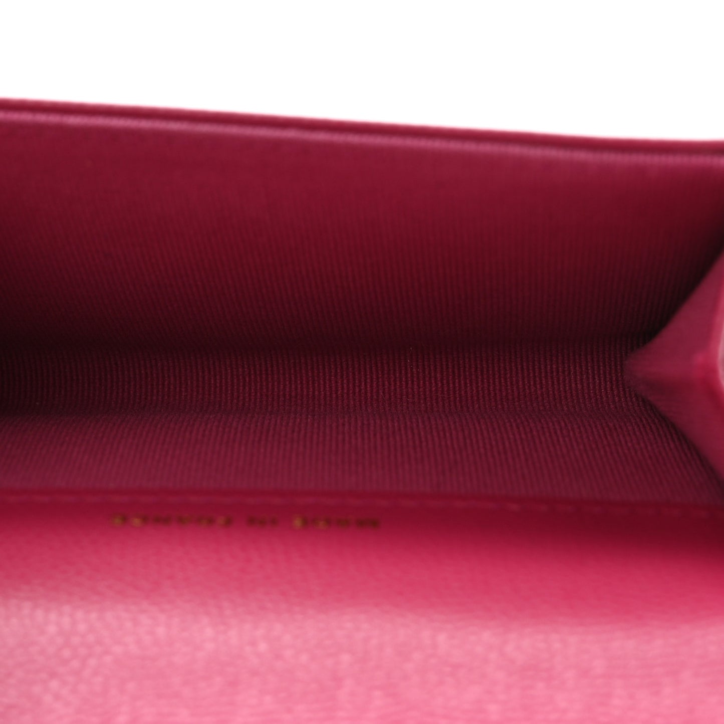 Caviar Quilted Flap Card Holder Wallet Dark Pink