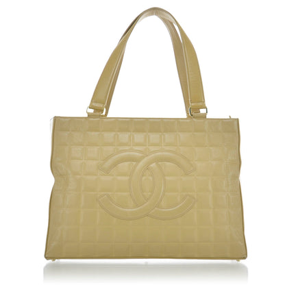Chanel Lambskin Chocolate Bar Quilted Shoulder Bag Beige 1 of 9