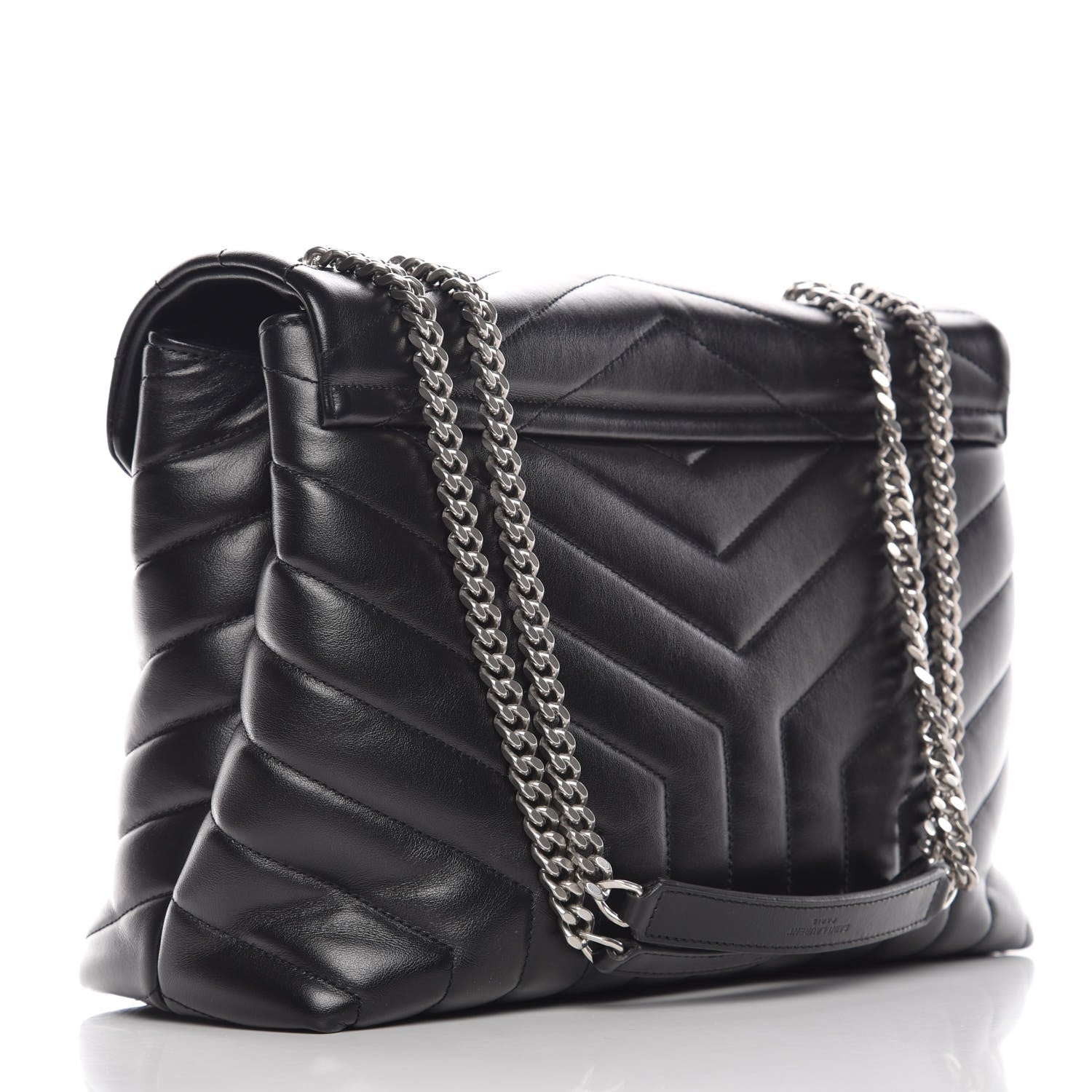 Saint Laurent Calfskin Y Quilted Monogram Medium Loulou Chain Satchel Black 3 of 8
