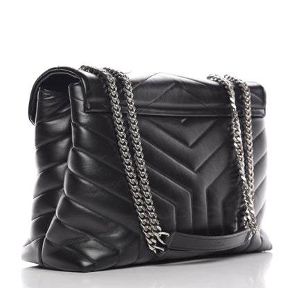 Saint Laurent Calfskin Y Quilted Monogram Medium Loulou Chain Satchel Black 3 of 8
