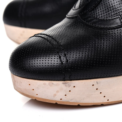 Chanel Lambskin Perforated Cap Toe Wood CC Clogs 39 Black 12 of 14