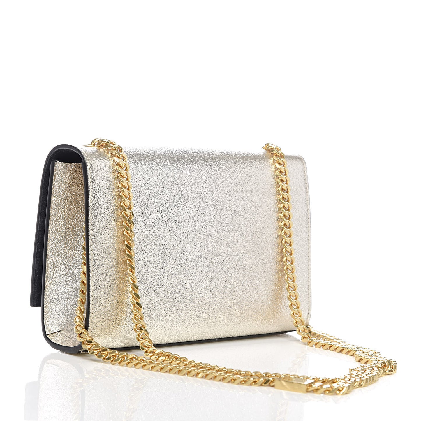 Metallic Calfskin Small Classic Monogram Kate Satchel Gold