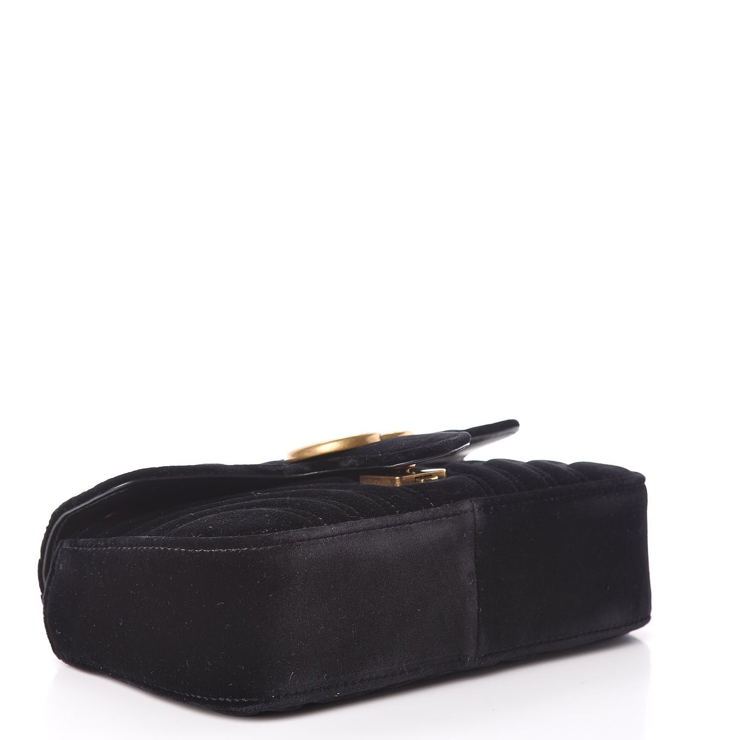 Velvet Matelasse Mini GG Marmont Shoulder Bag Black