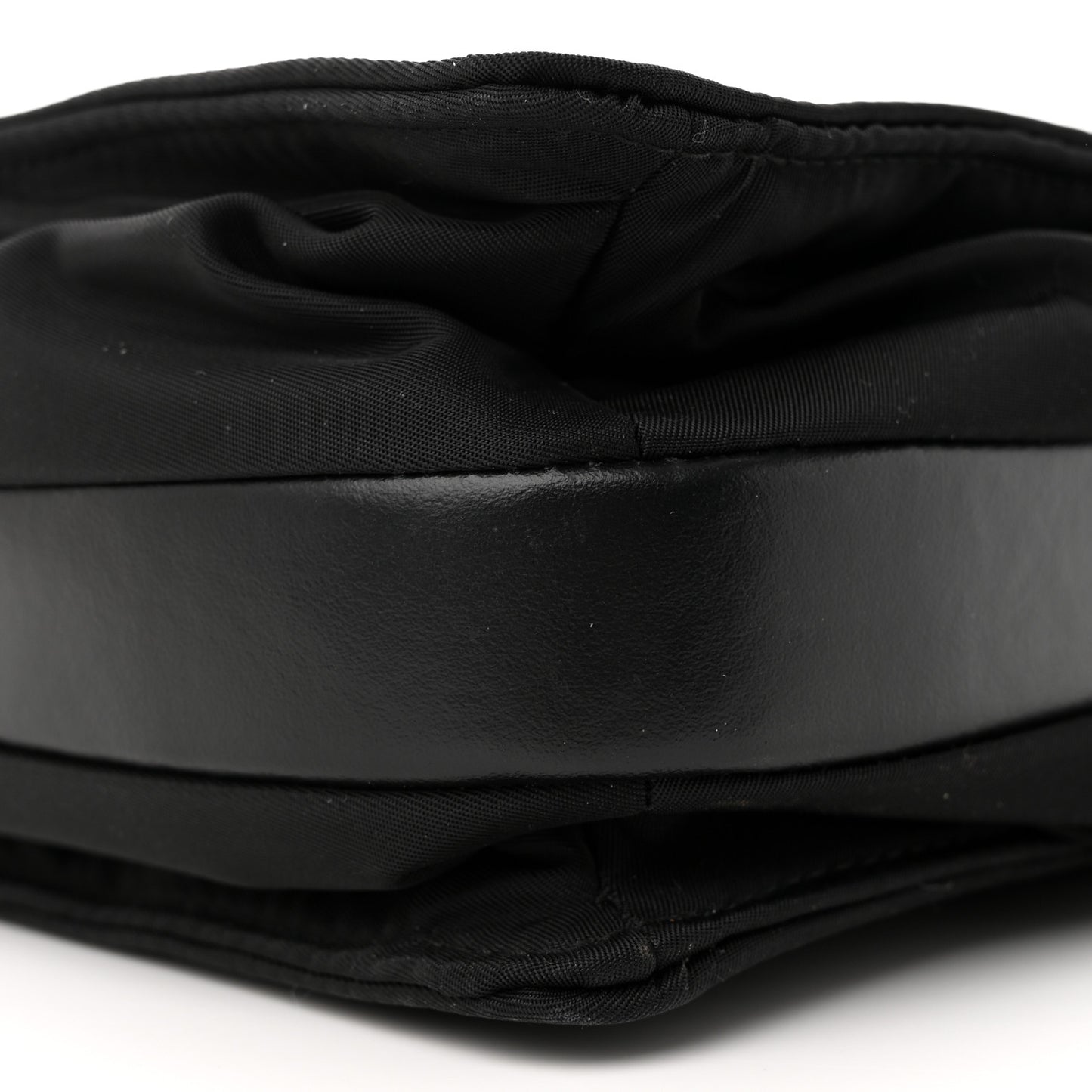 Re-Nylon Vitello Padded Large Flap Shoulder Bag Black