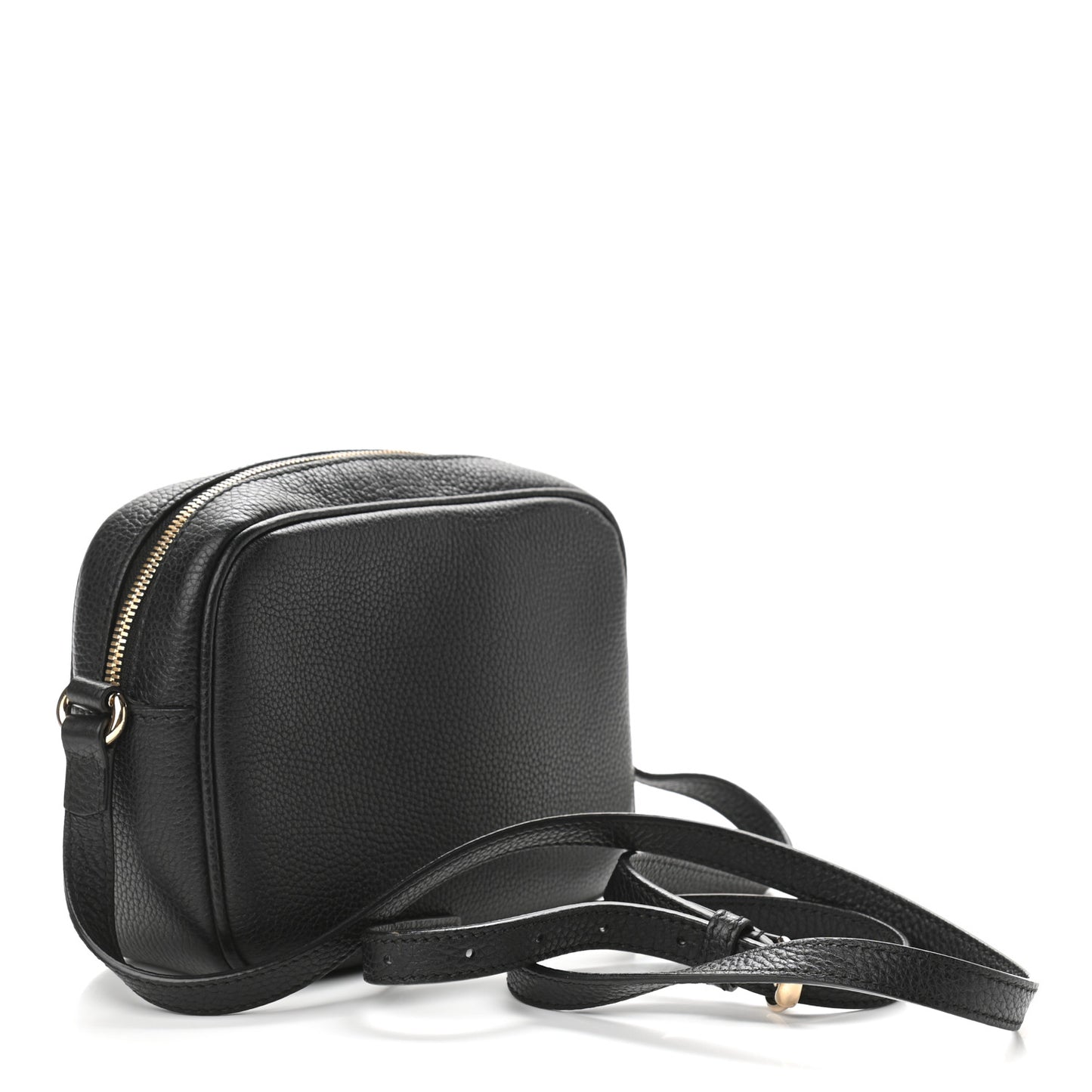 Pebbled Calfskin Small Soho Disco Bag Black