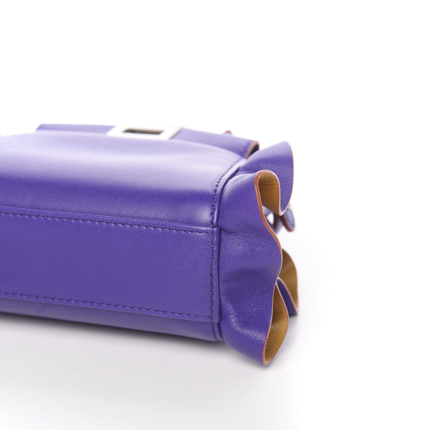 Shiny Nappa Waves Bi-Color Micro Peekaboo Iconic Satchel Purple Amber