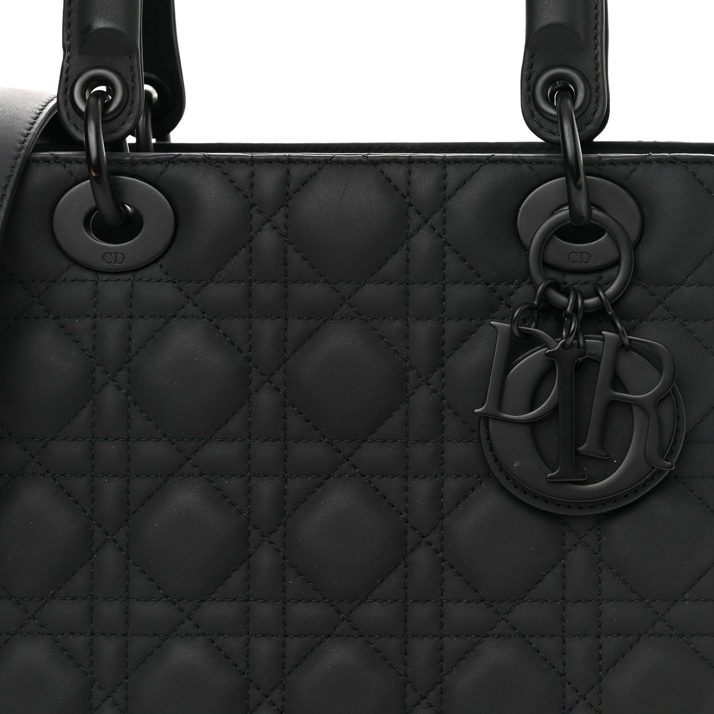 Ultra Matte Calfskin Cannage Medium Lady Dior Black