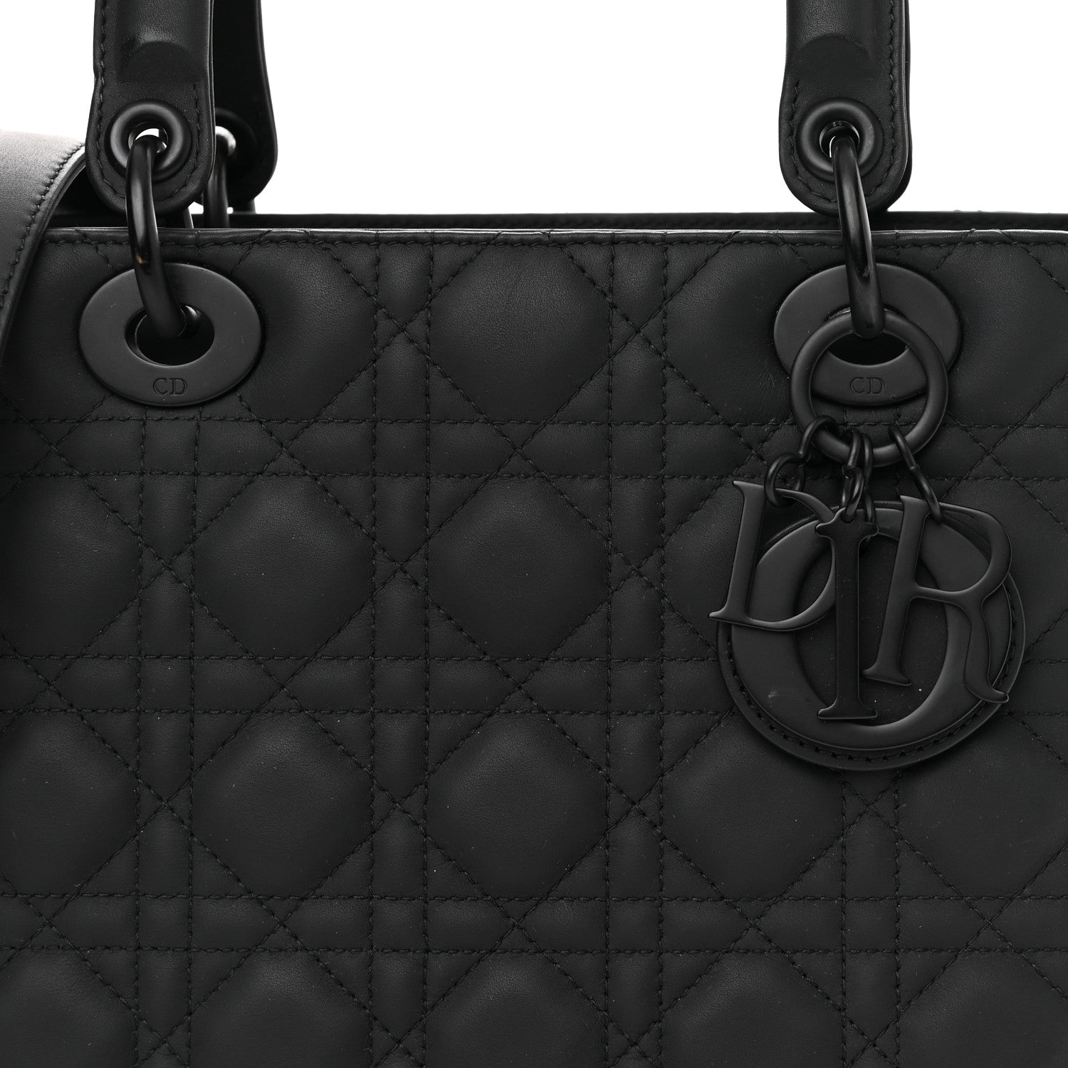 Christian Dior Ultra Matte Calfskin Cannage Medium Lady Dior Black 8 of 10