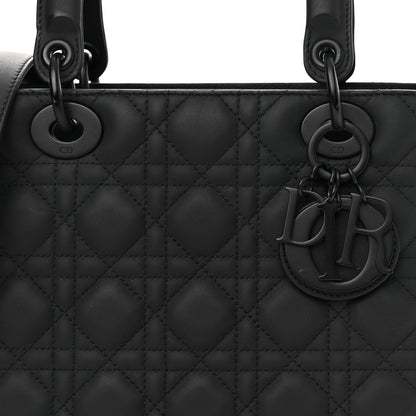 Christian Dior Ultra Matte Calfskin Cannage Medium Lady Dior Black 8 of 10