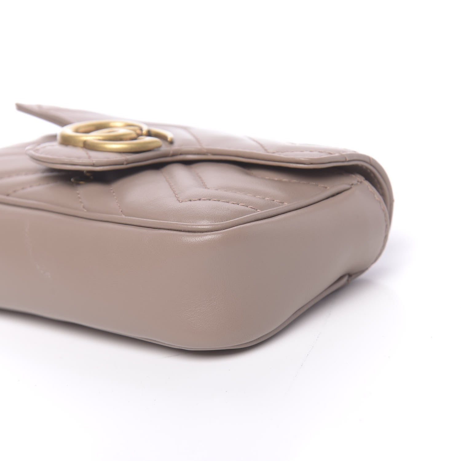 Gucci Calfskin Matelasse Super Mini GG Marmont Shoulder Bag Porcelain Rose 8 of 10