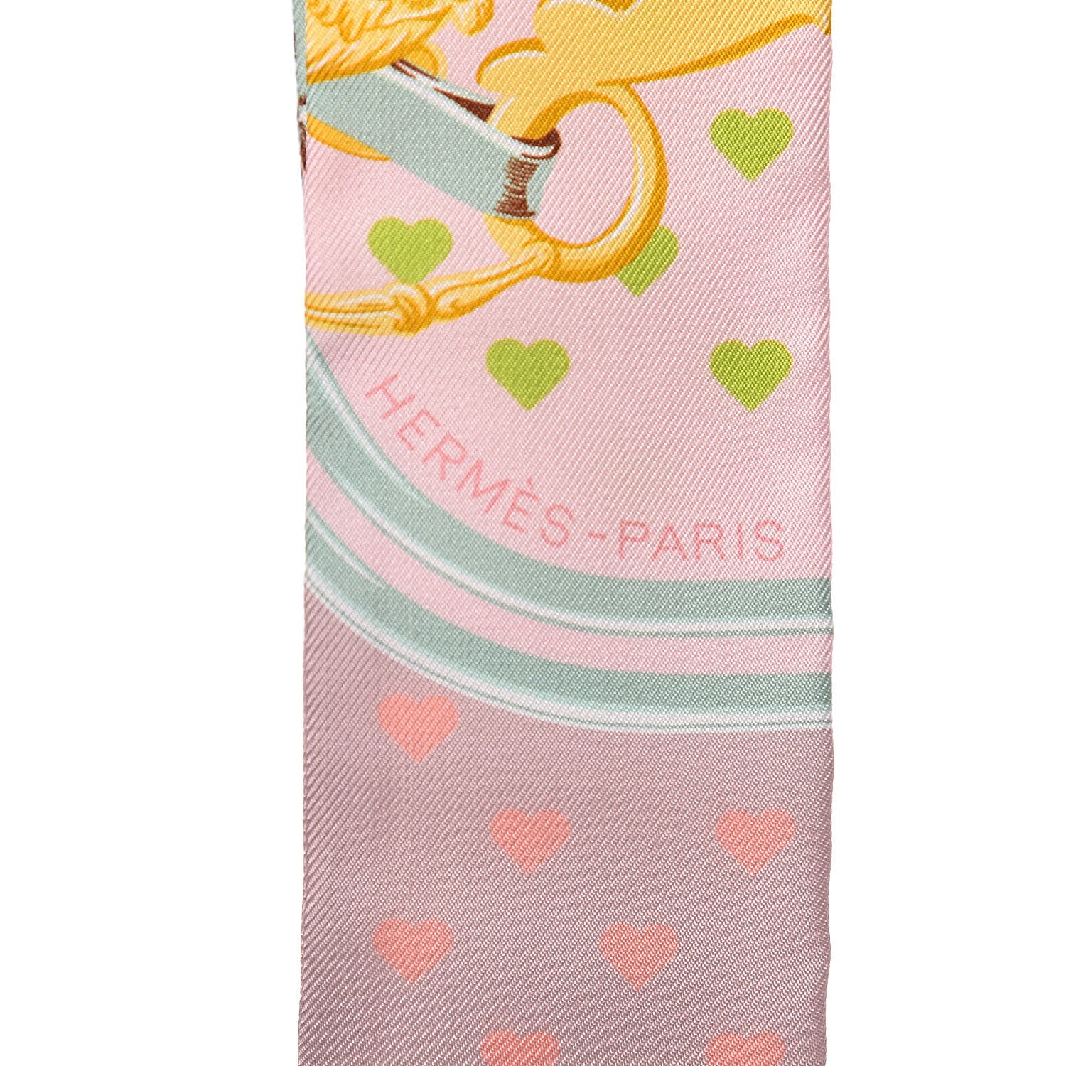 Hermes Silk Brides De Gala Love Twilly Parme Vert D Eau Vieux Rose 3 of 6