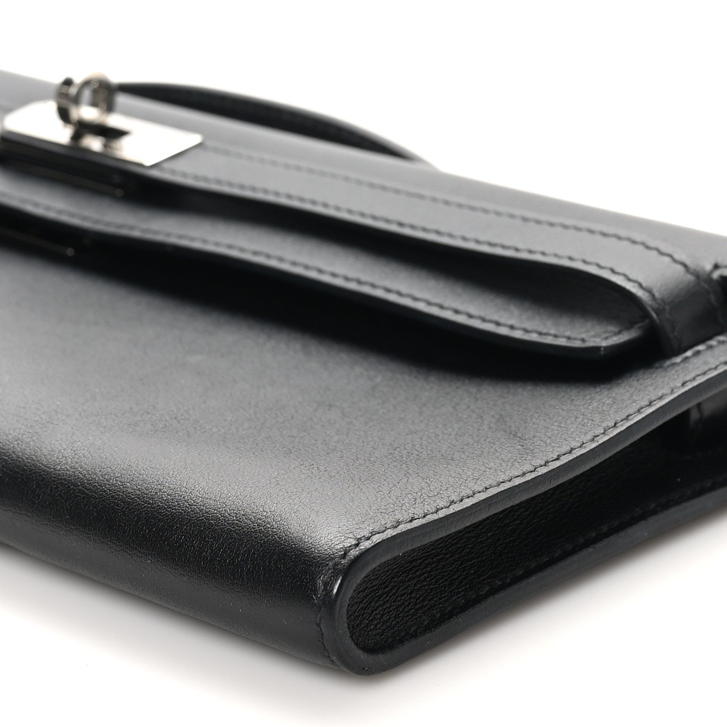 Hermes Swift Kelly Cut Clutch Pochette Black 10 of 11