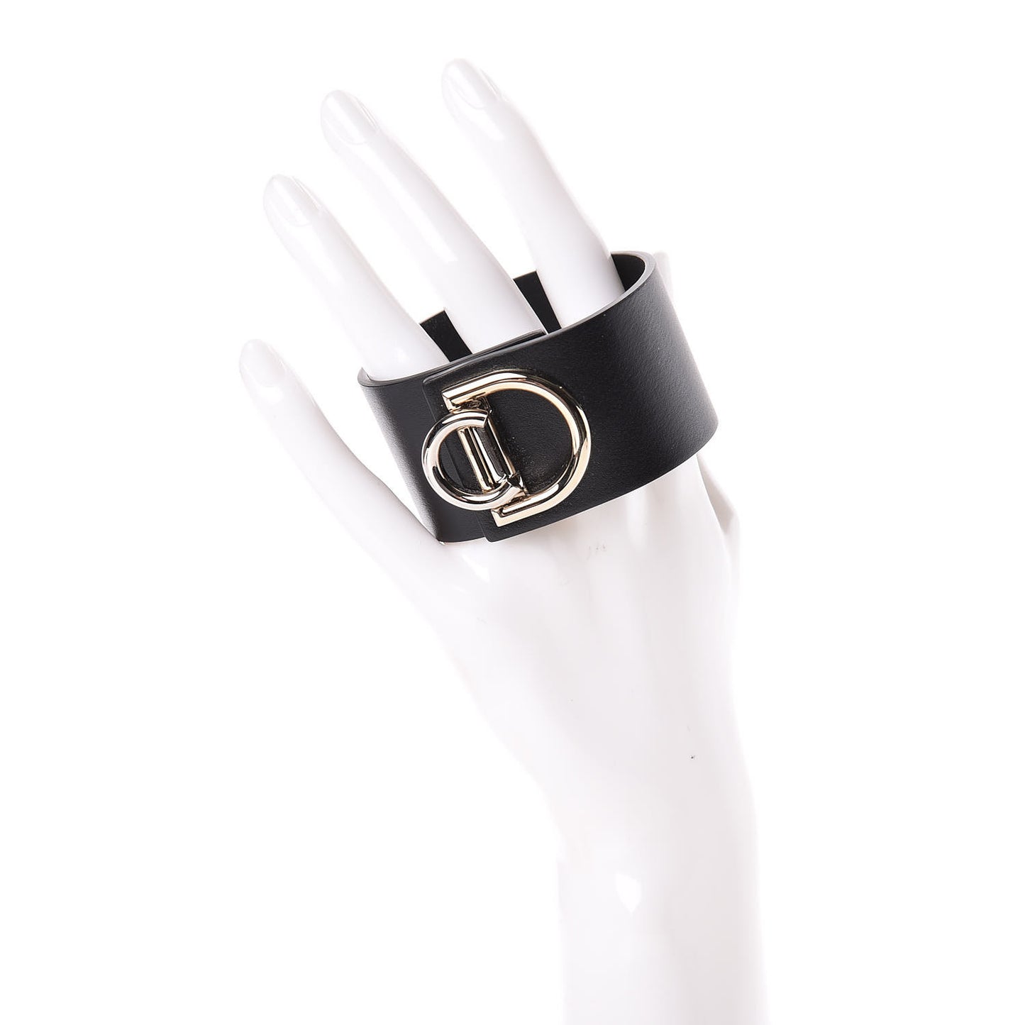 Calfskin Large Logo Bracelet Black