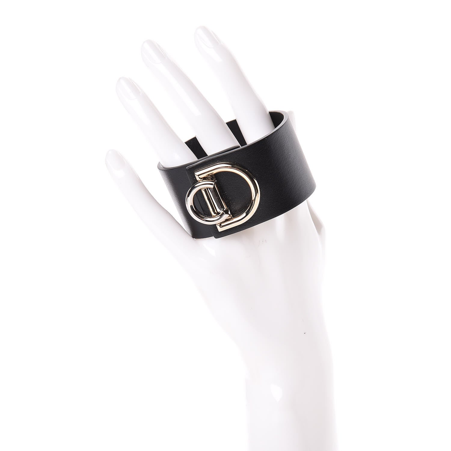 Christian Dior Calfskin Large Logo Bracelet Black 2 of 7