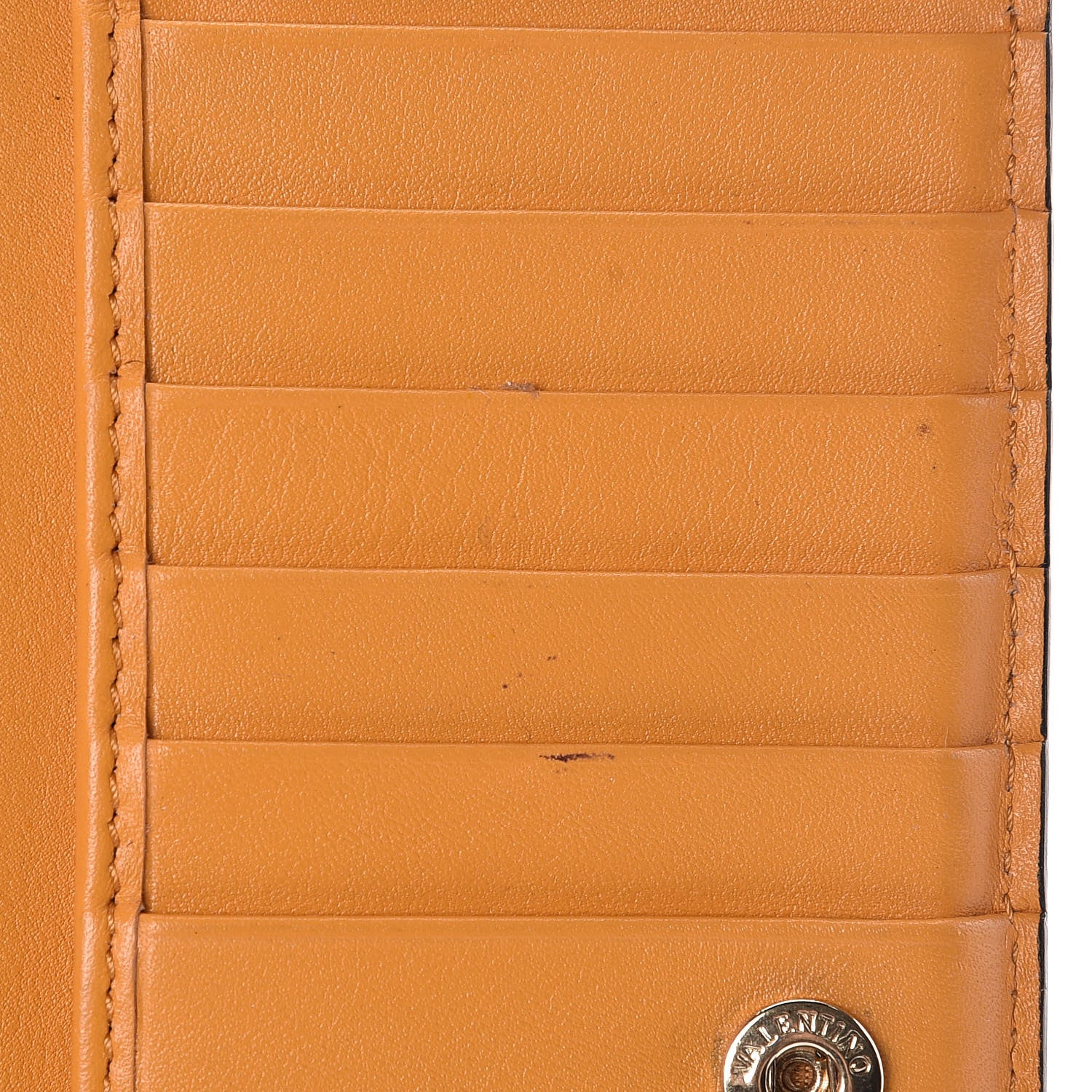 Valentino Garavani Calfskin Rockstud Continental Wallet Mandarin Sorbet 8 of 10