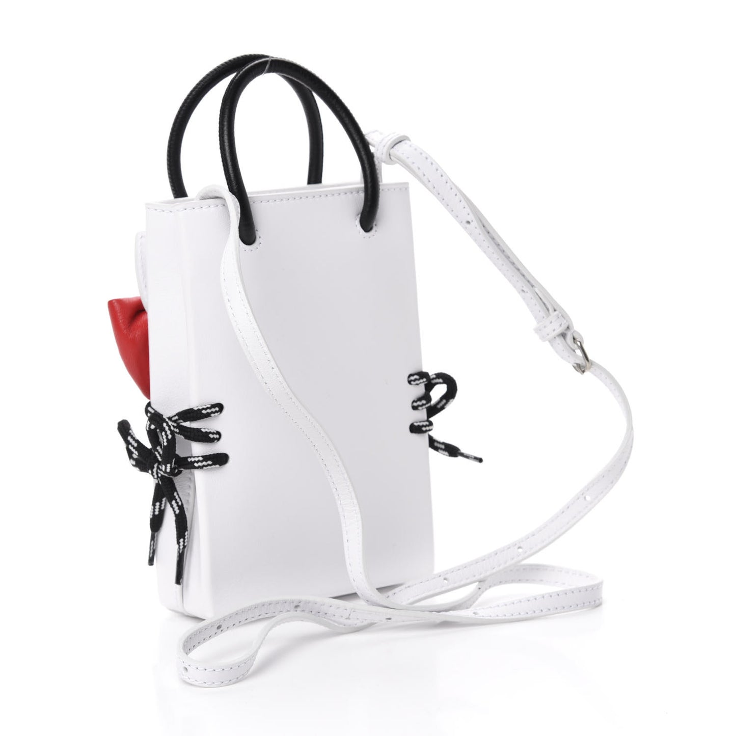 Calfskin Hello Kitty Phone Holder White
