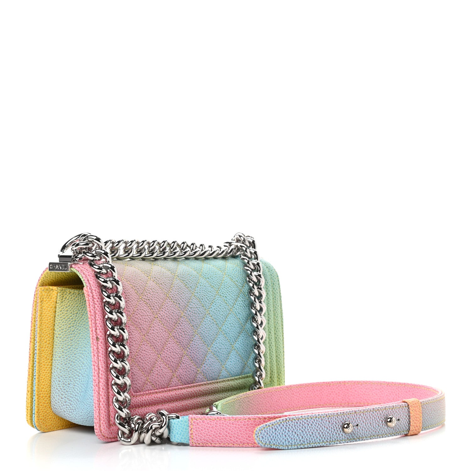 Chanel Caviar Quilted Small Cuba Rainbow Boy Flap Multicolor 3 of 9