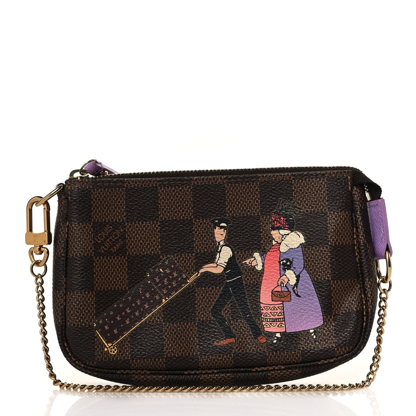 Damier Ebene Illustre Mini Pochette Accessories Violet