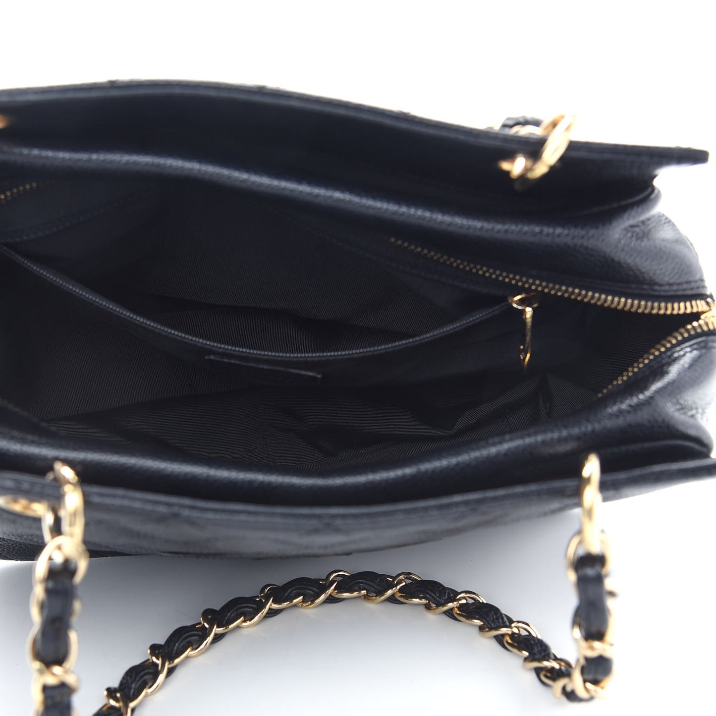 Caviar Quilted Petit Timeless Tote PTT Black