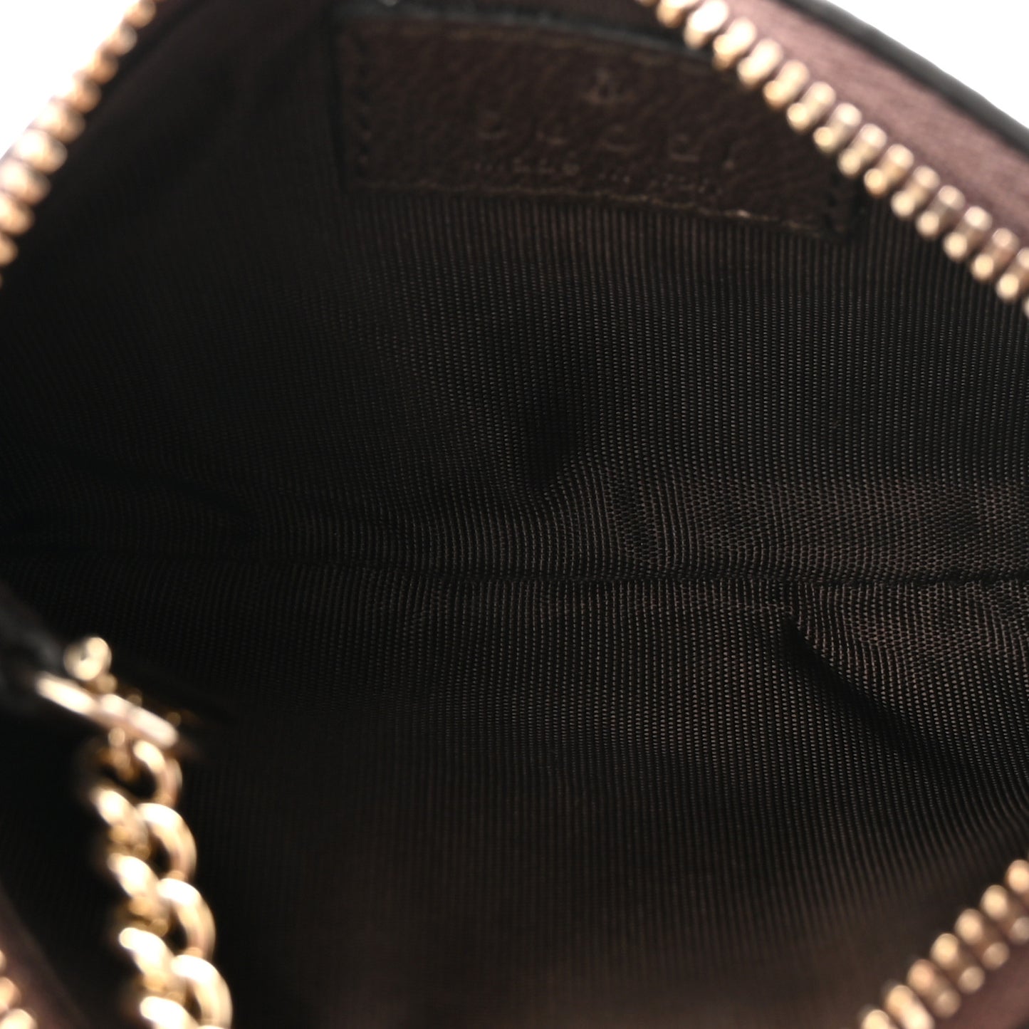 GG Supreme Monogram Web Ophidia Zip Key Pouch Brown