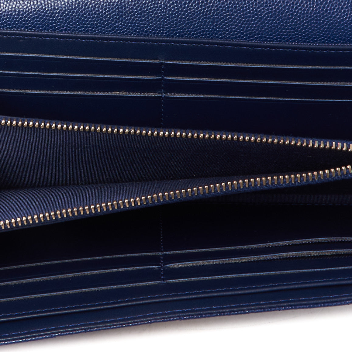 Chanel Caviar Quilted Large Golden Class Gusset Flap Wallet Navy 6 of 10