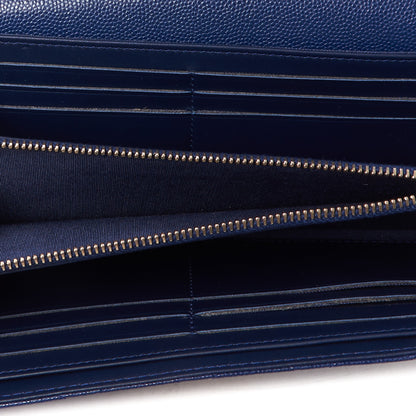 Chanel Caviar Quilted Large Golden Class Gusset Flap Wallet Navy 6 of 10