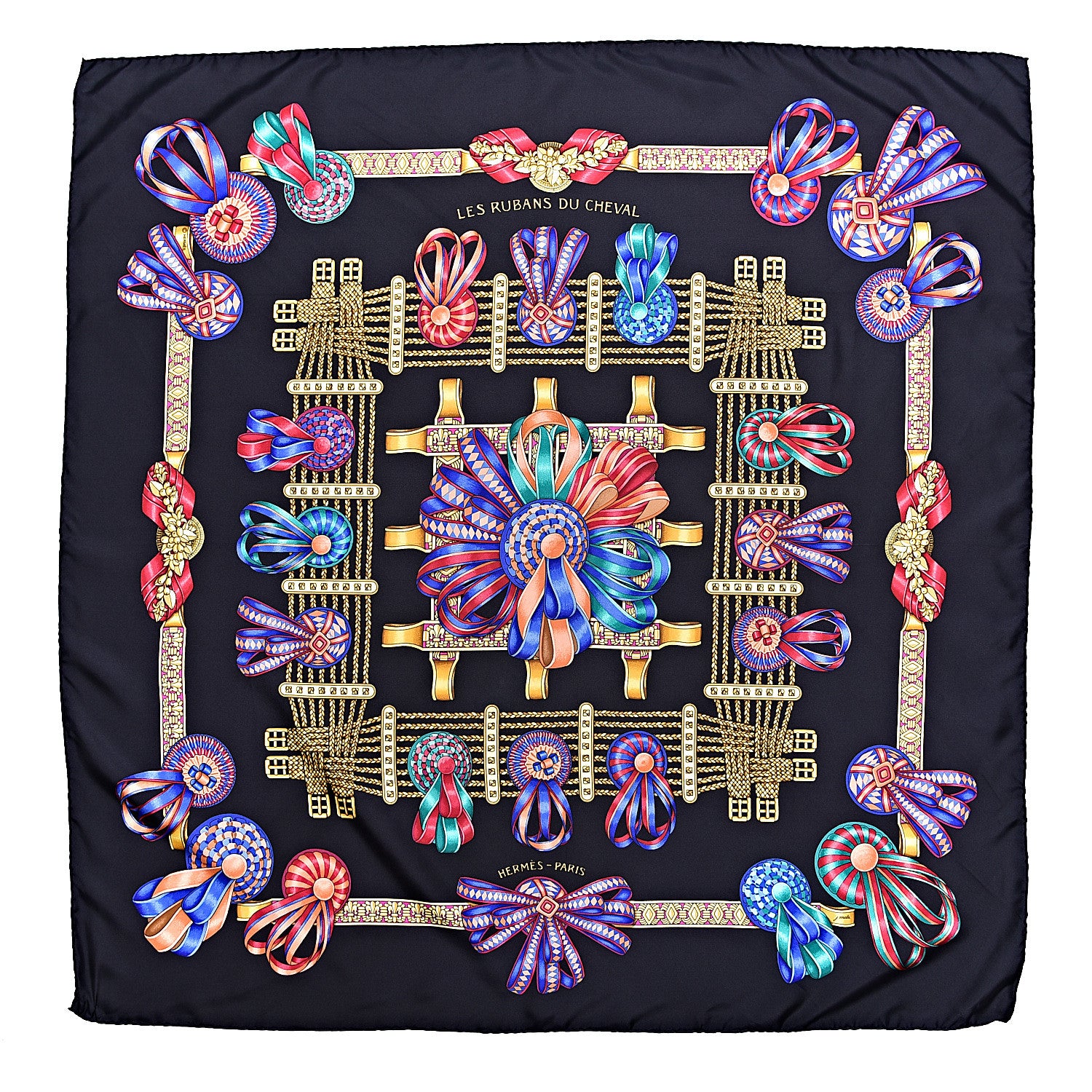 Hermes Silk Les Rubans Du Cheval Scarf 90 1 of 5