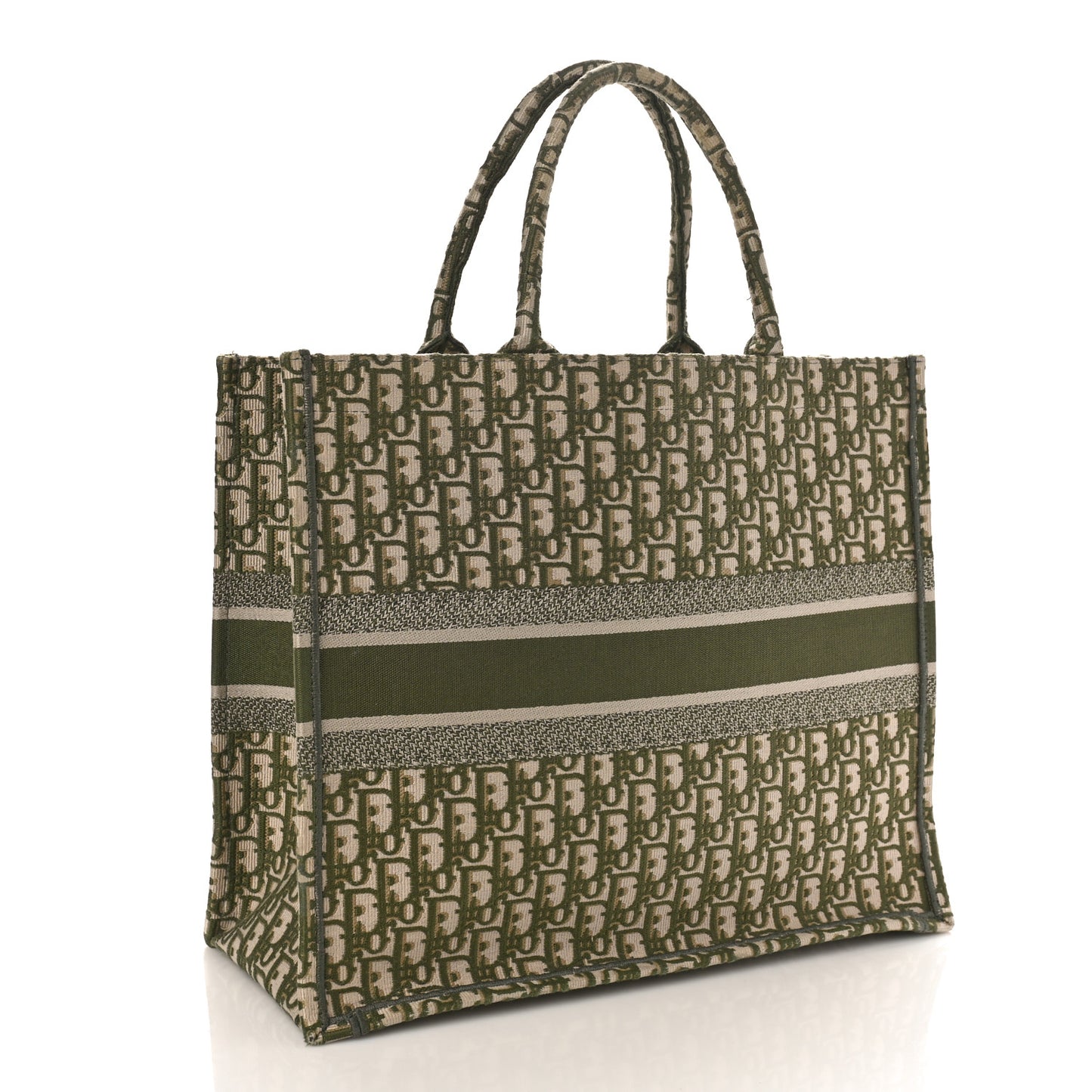 Oblique Large Book Tote Vert Multicolor