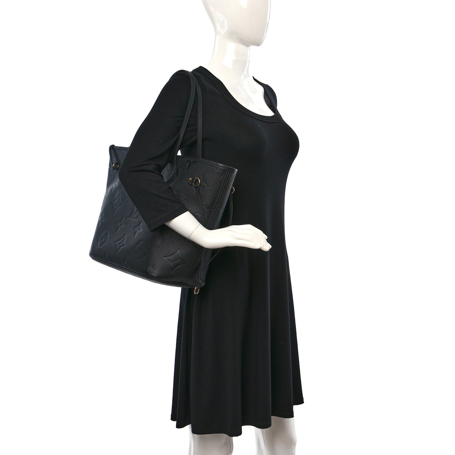 Louis Vuitton Empreinte Monogram Giant Neverfull MM Black 2 of 8