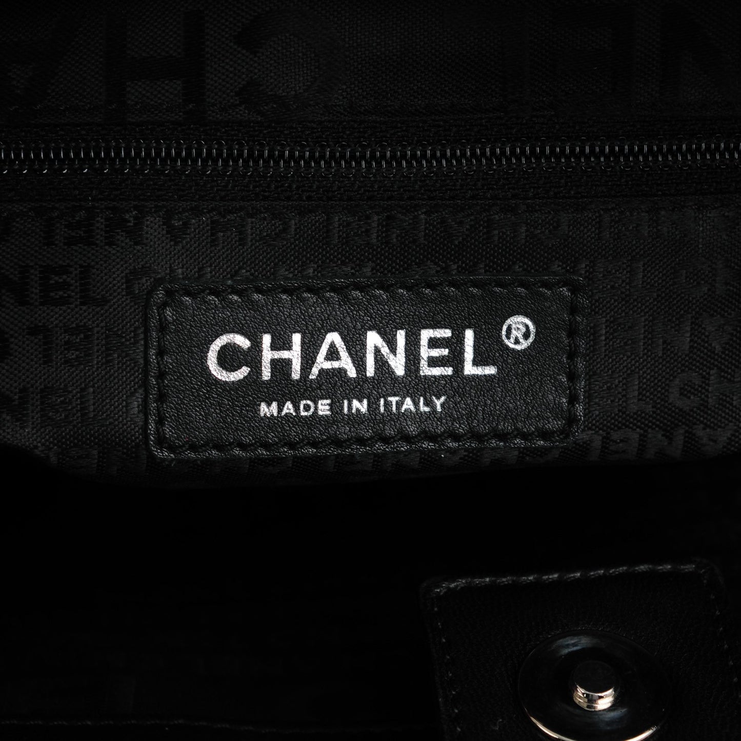 Lambskin Square Stitched Tote Black
