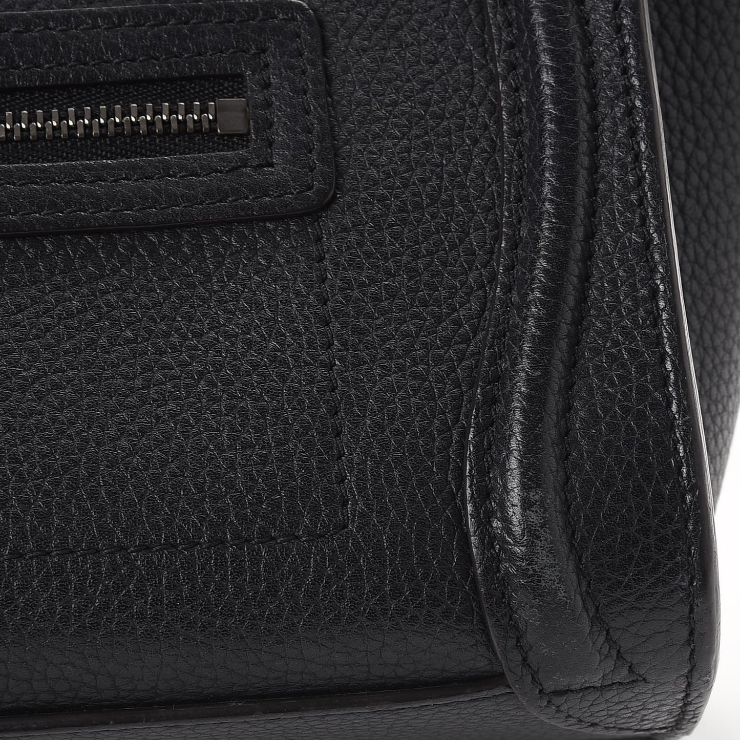 Drummed Calfskin Nano Luggage Black