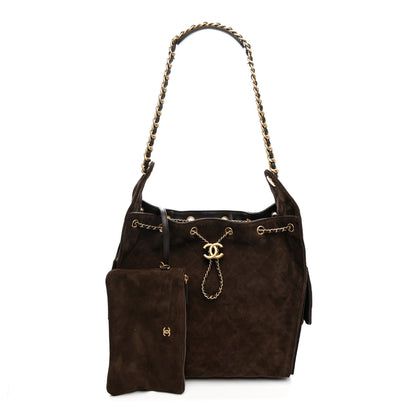 Chanel Suede Quilted Medium Chanel 25 Handbag Dark Brown 3 of 11