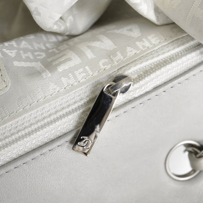 Chanel Lambskin Quilted Medium Flap Gray 11 of 11