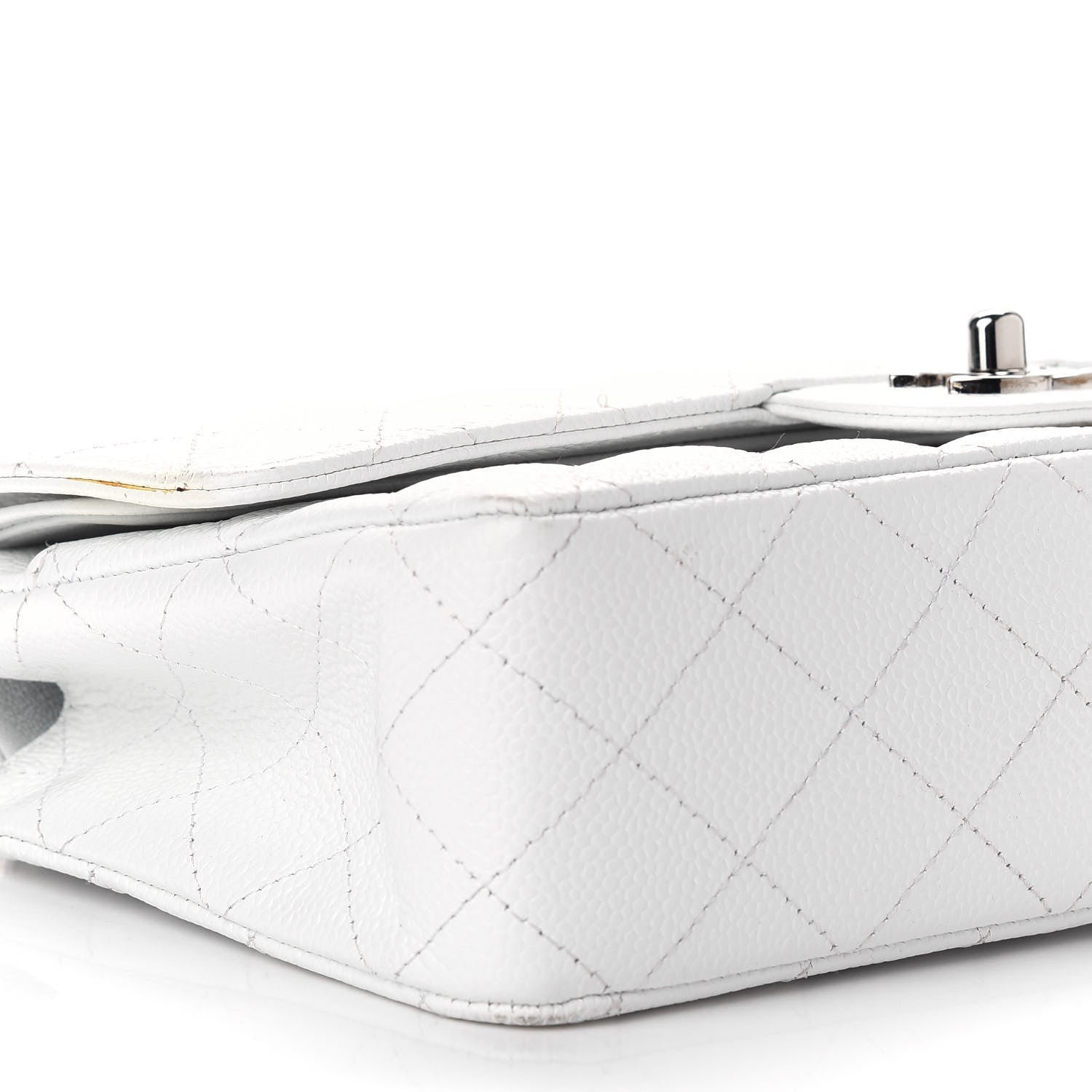 Chanel Caviar Quilted Medium Double Flap White 8 of 16