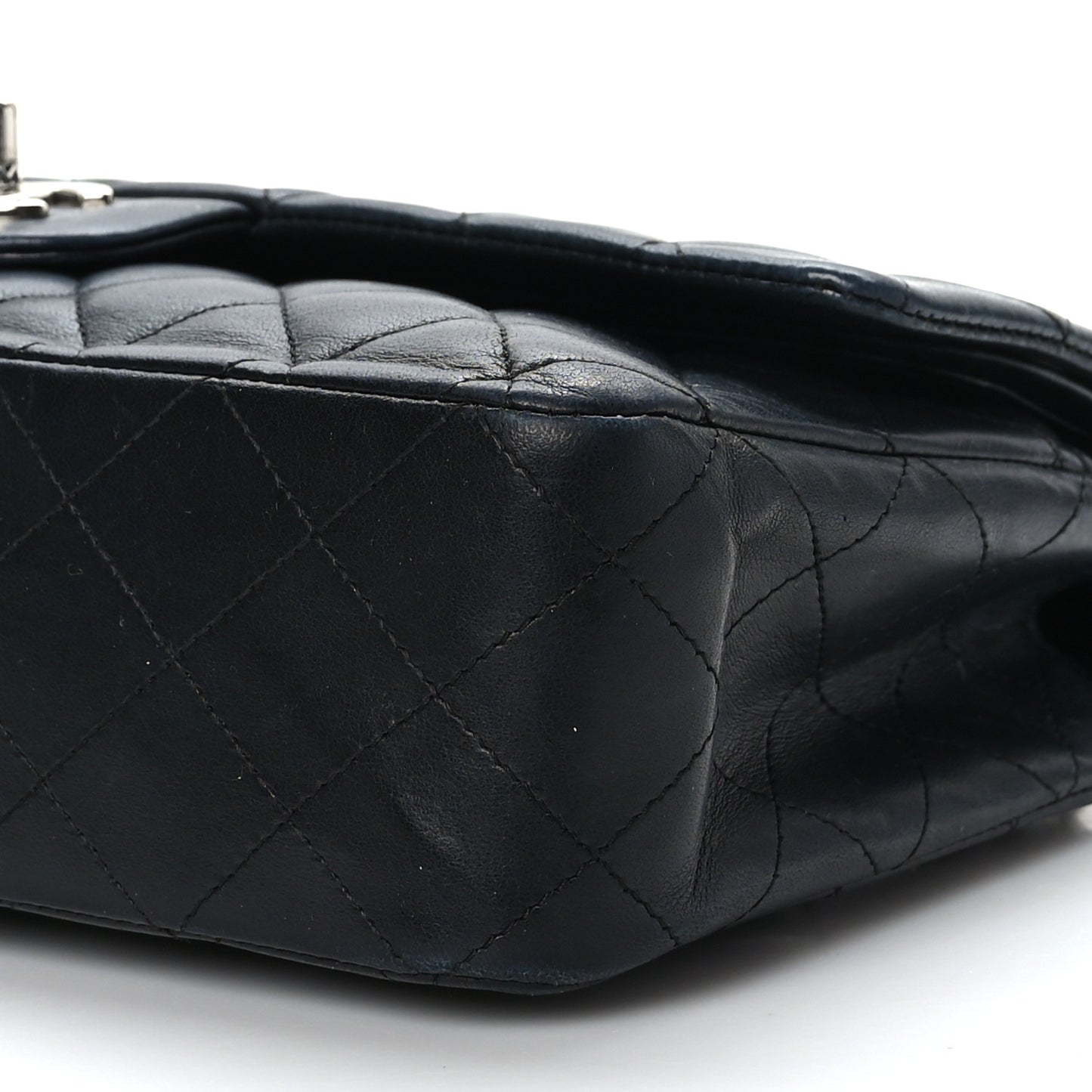 Lambskin Quilted Medium Double Flap Bijoux Chain Black