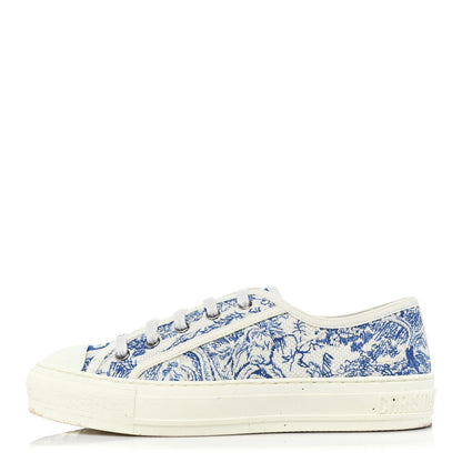 Christian Dior Canvas Toile De Jouy Embroidered Womens Walk'N'Dior Low Top Sneakers 39 Blue 1 of 13