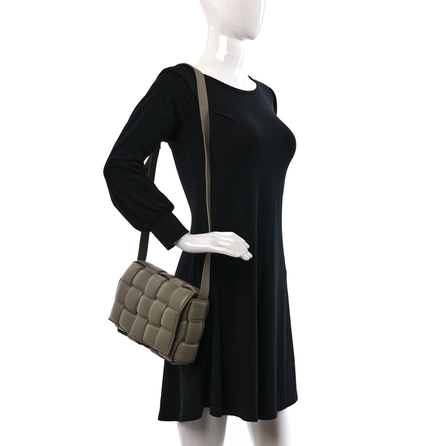 Nappa Maxi Intreccio Padded Cassette Crossbody Bag Taupe