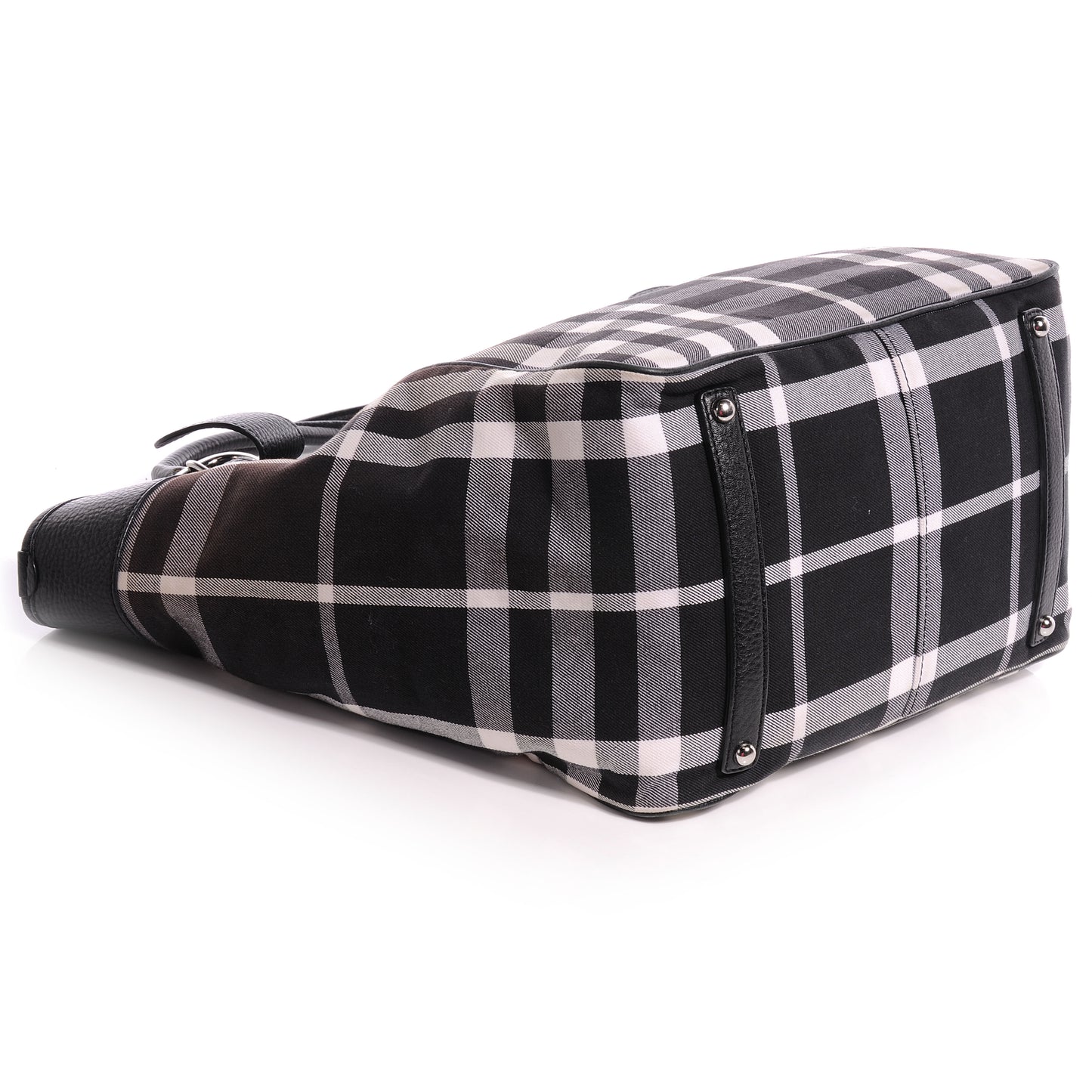 Canvas Check Tote Black