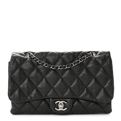Chanel Lambskin Quilted Jumbo 3 Flap Black 1 of 10