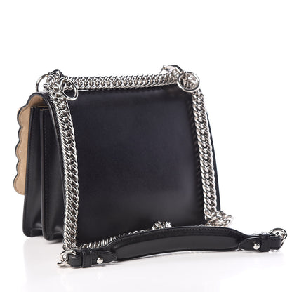 Fendi Vitello Liberty Pearl Scalloped Studded Small Kan I Shoulder Bag Black 3 of 10