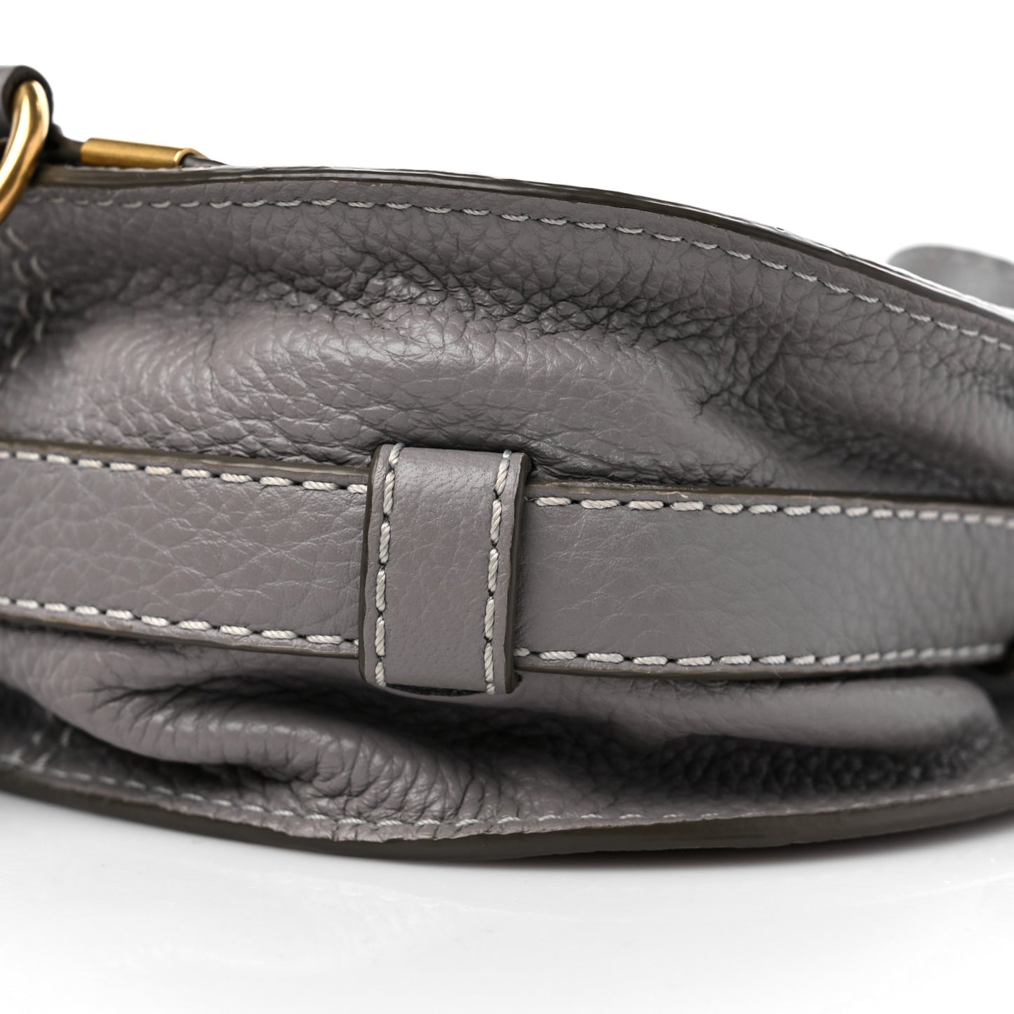 Calfskin Mini Marcie Round Crossbody Bag Cashmere Grey