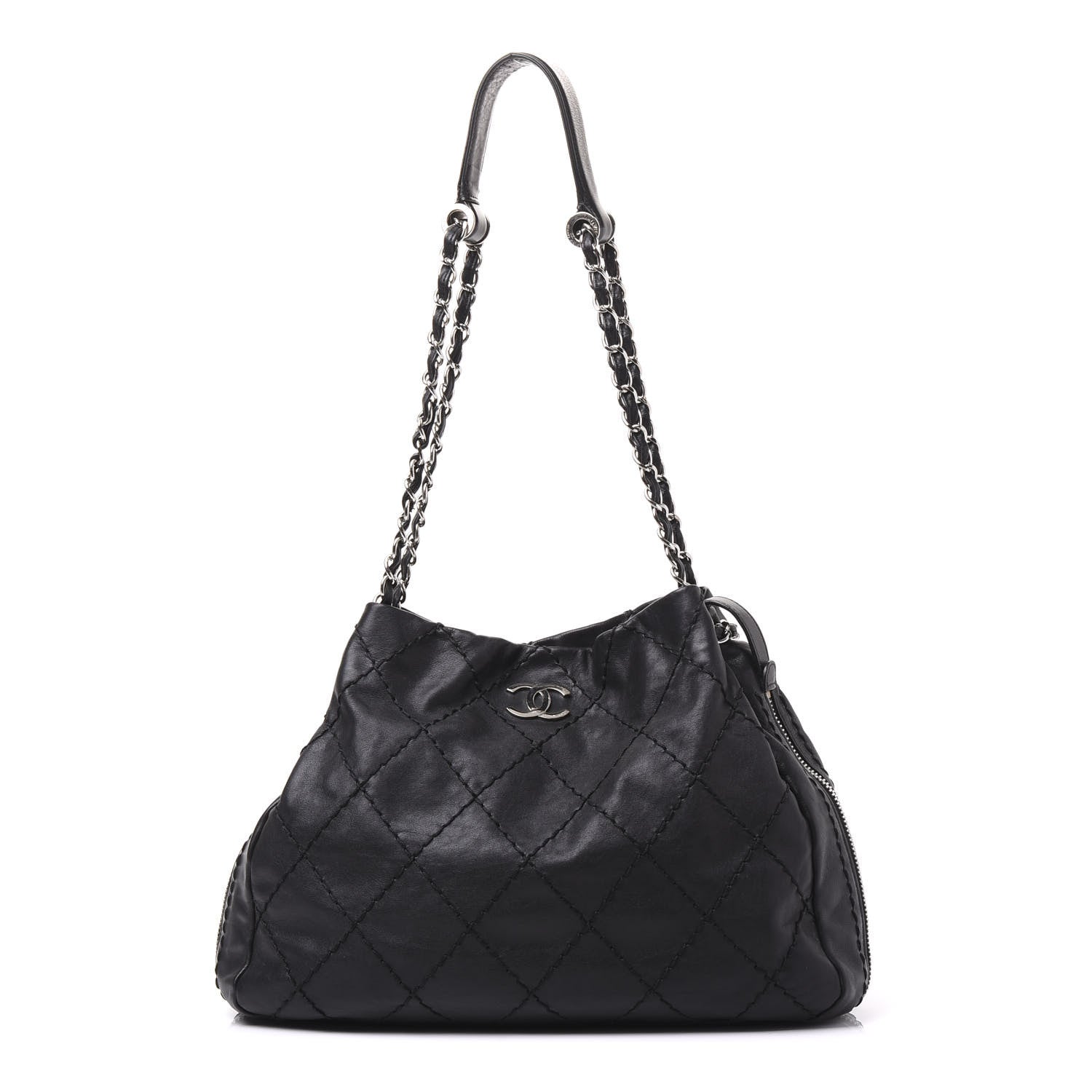 Chanel Calfskin Stitched Expandable Tote Black 1 of 8