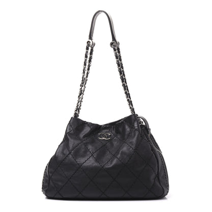 Chanel Calfskin Stitched Expandable Tote Black 1 of 8