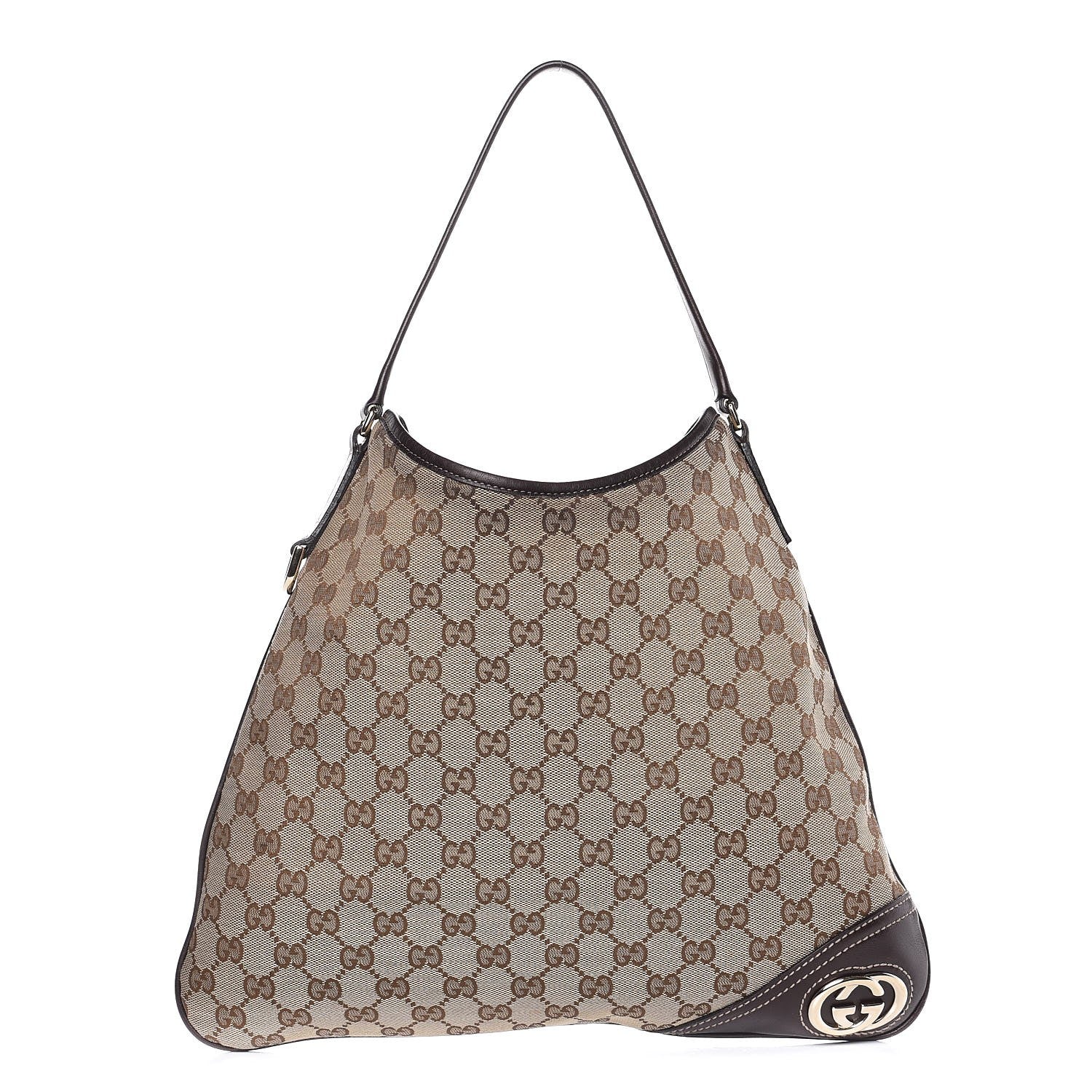 Gucci Monogram Medium New Britt Hobo Dark Brown 1 of 7