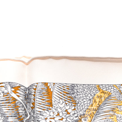 Hermes Silk Faubourg Tropical Scarf 90 Sepia White Caramel 12 of 14