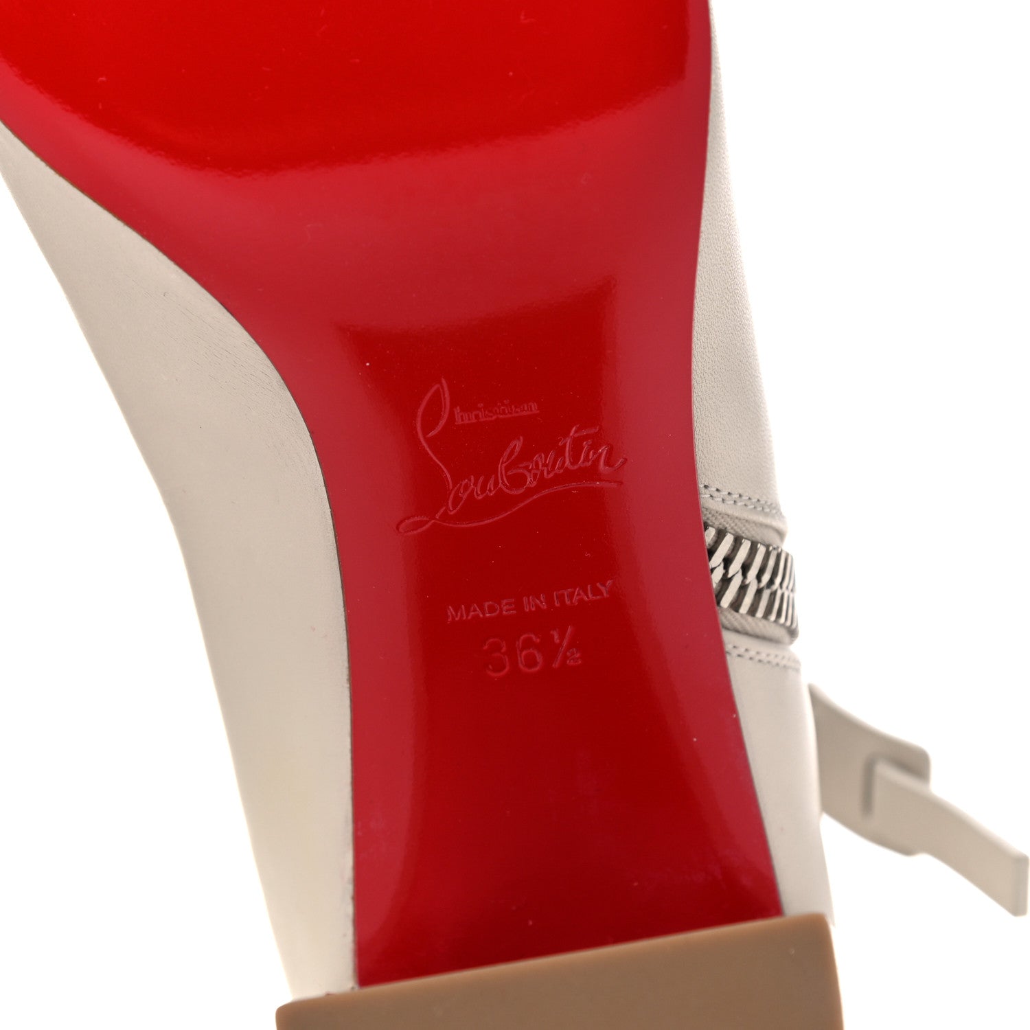 Christian Louboutin Calfskin Ziptotal 85 Ankle Boots 36.5 White 6 of 13