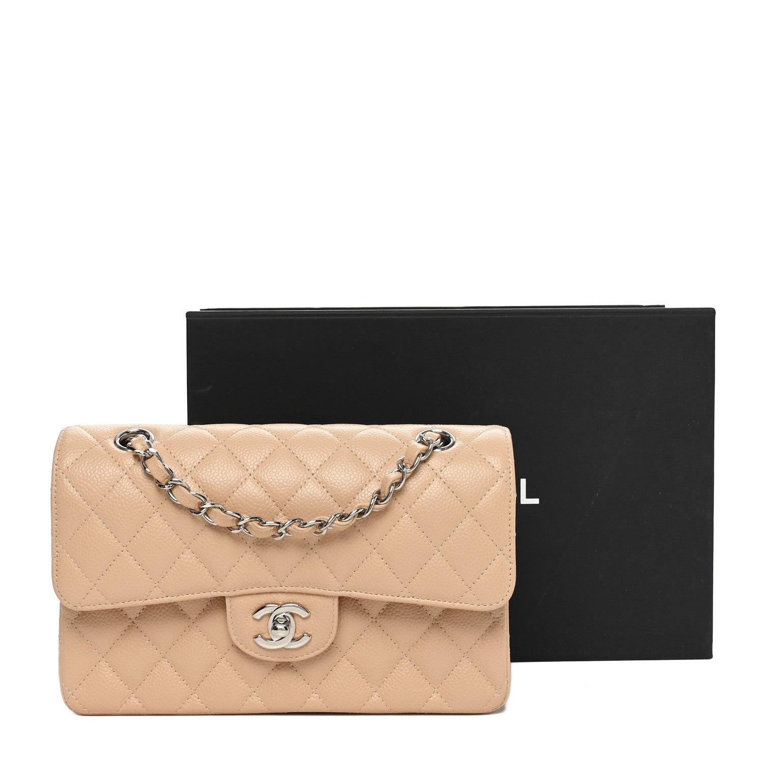 Chanel Caviar Quilted Small Double Flap Beige 11 of 11