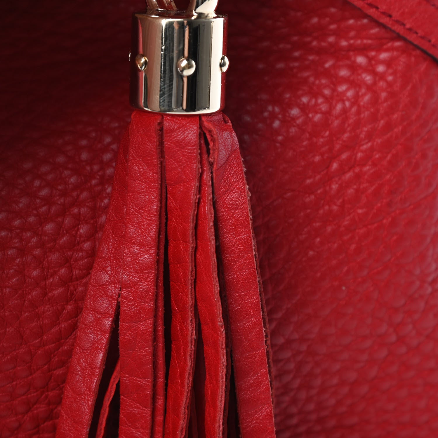 Gucci Pebbled Calfskin Medium Soho Chain Shoulder Bag Tabasco Red 13 of 13